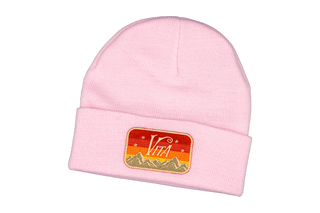 Orchid beanie with Del Sol Vitalogy patch