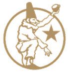Gold pulcinella in circle